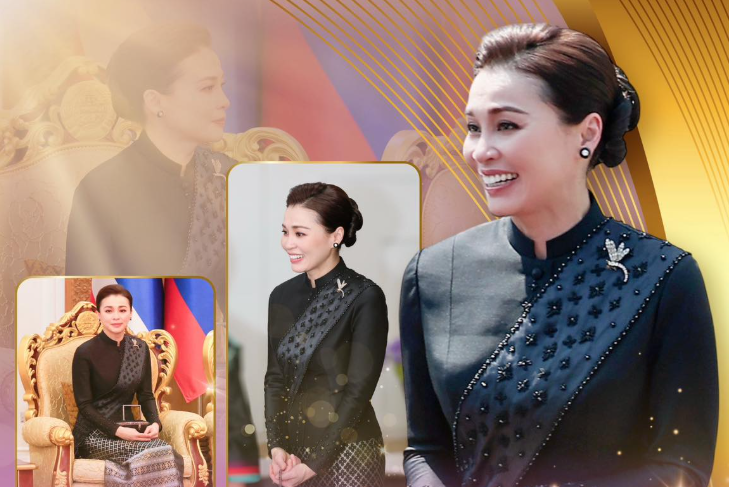  "พระสิริโฉมงามตระการ ฉลองพระองค์ชุดไทยอมรินทร์ประยุกต์ วิจิตราภรณ์แห่งศรัทธาสะท้อนเอกลักษณ์ไทย"