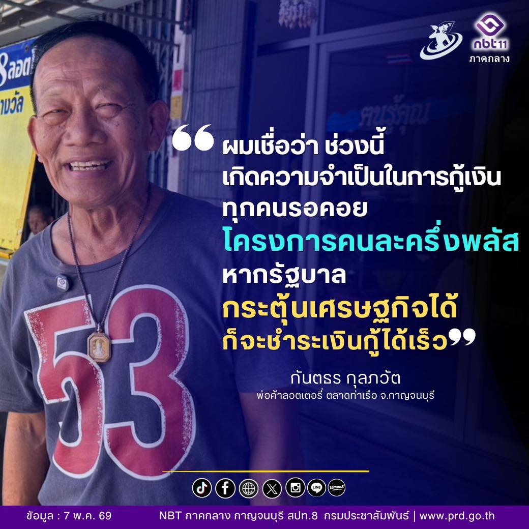 &ldquo;ผมเชื่อว่า ช่วงนี้เกิดความจำเป็นในการกู้เงิน ทุกคนรอคอยโครงการคนละครึ่งพลัส หากรัฐบาลกระตุ้นเศรษฐกิจได้ ก็จะชำระเงินกู้ได้เร็ว&rdquo;