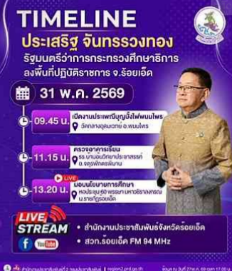 รัฐมนตรีว่าการกระทรวงศึกษาธิการ ลงพื้นที่ตรวจเยี่ยมสถานศึกษา มอบนโยบายการศึกษา และเป็นประธานงานบุญบั้งไฟ จ.ร้อยเอ็ด