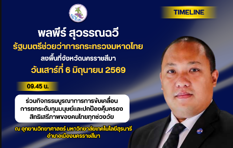รัฐมนตรีช่วยว่าการกระทรวงมหาดไทย ลงพื้นที่ จังหวัดนครราชสีมา