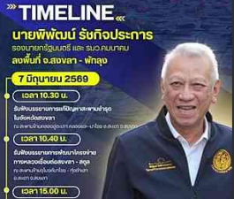 &nbsp;นายพิพัฒน์ รัชกิจประการ รองนายกรัฐมนตรีและรัฐมนตรีว่าการกระทรวงคมนาคม ลงพื้นที่จังหวัดสงขลา &ndash; พัทลุง 