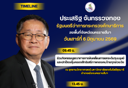 รัฐมนตรีว่าการกระทรวงศึกษาธิการ ลงพื้นที่ จังหวัดนครราชสีมา