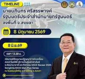 นายนภินทร ศรีสรรพางค์ รัฐมนตรีประจำสำนักนายกรัฐมนตรี ลงพื้นที่จังหวัดสงขลา