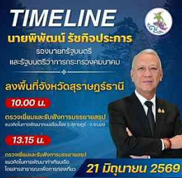 นายพิพัฒน์ รัชกิจประการ รองนายกรัฐมนตรีและรัฐมนตรีว่าการกระทรวงคมนาคม &nbsp;มีกำหนดตรวจราชการในพื้นที่จังหวัดสุราษฎร์ธานี