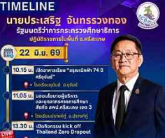 นายประเสริฐ &nbsp;จันทรรวงทอง รัฐมนตรีว่าการกระทรวงศึกษาธิการ เปิดอาคารเรียน "อ.ขุขันธ์" อ.น้ำเกลี้ยง จ.ศรีสะเกษ