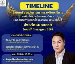 วันศุกร์ที่ 3 กรกฎาคม 2569 นายอัครนันท์ กัณณ์กิตตินันท์&nbsp; รัฐมนตรีช่วยว่าการกระทรวงศึกษาธิการ&nbsp;ลงพื้นที่ จังหวัดหนองคาย