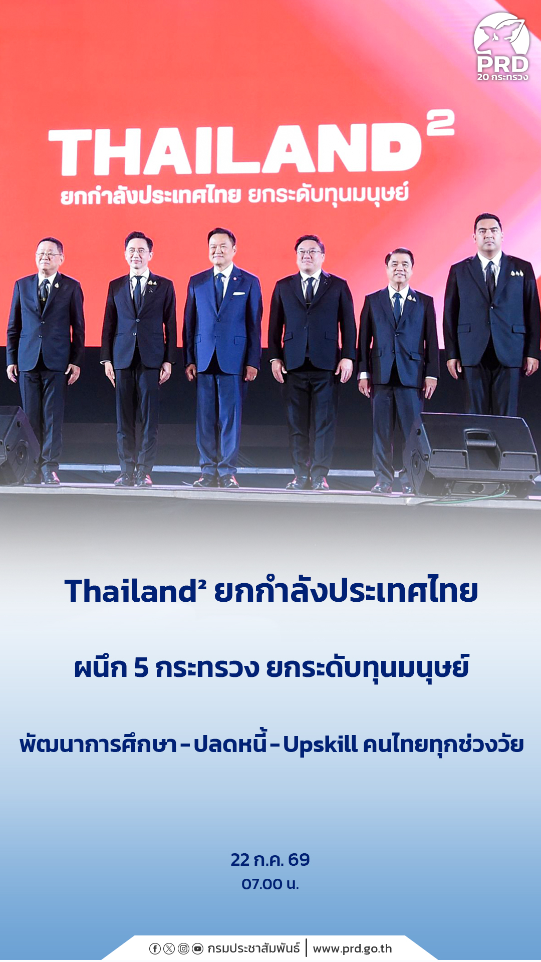 Thailand ยกกำลังประเทศไทย ผนึก 5 กระทรวง ยกระดับทุนมนุษย์ พัฒนาการศึกษา-ปลดหนี้-Upskill คนไทยทุกช่วงวัย
